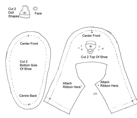 printable doll shoe pattern.